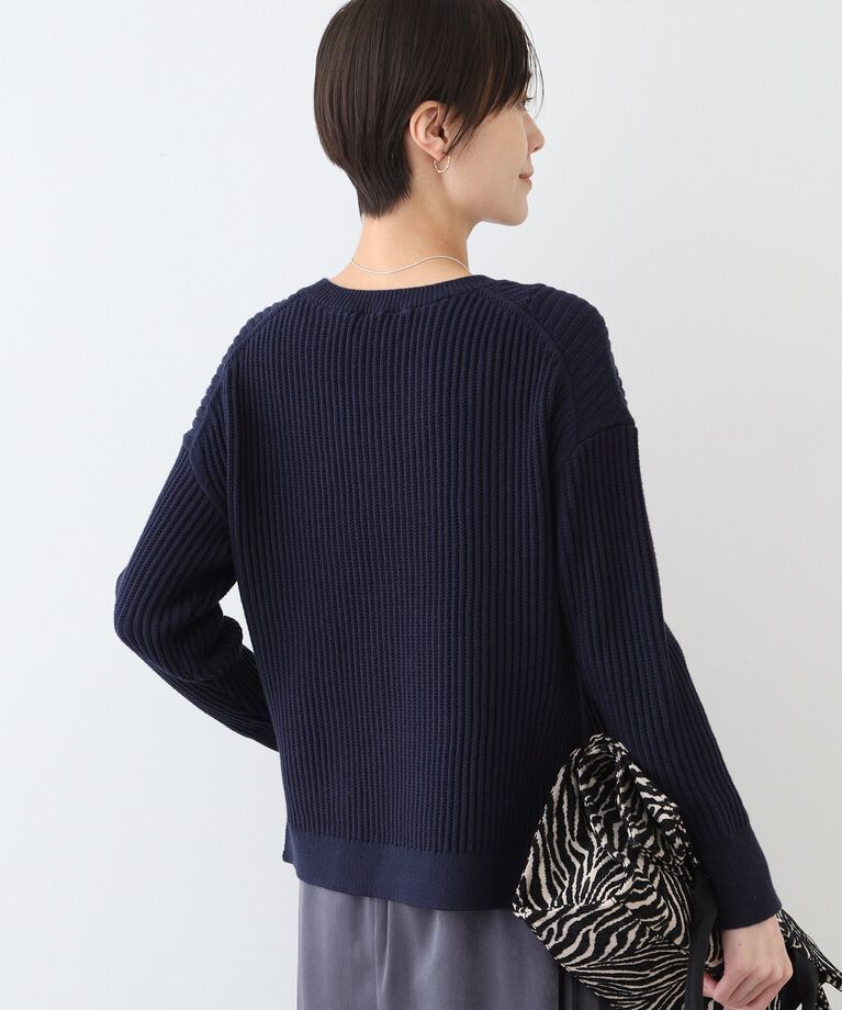INDIVI「春SALE！【洗える／コットン混】アシメデザインニット」|ニット・セーター|