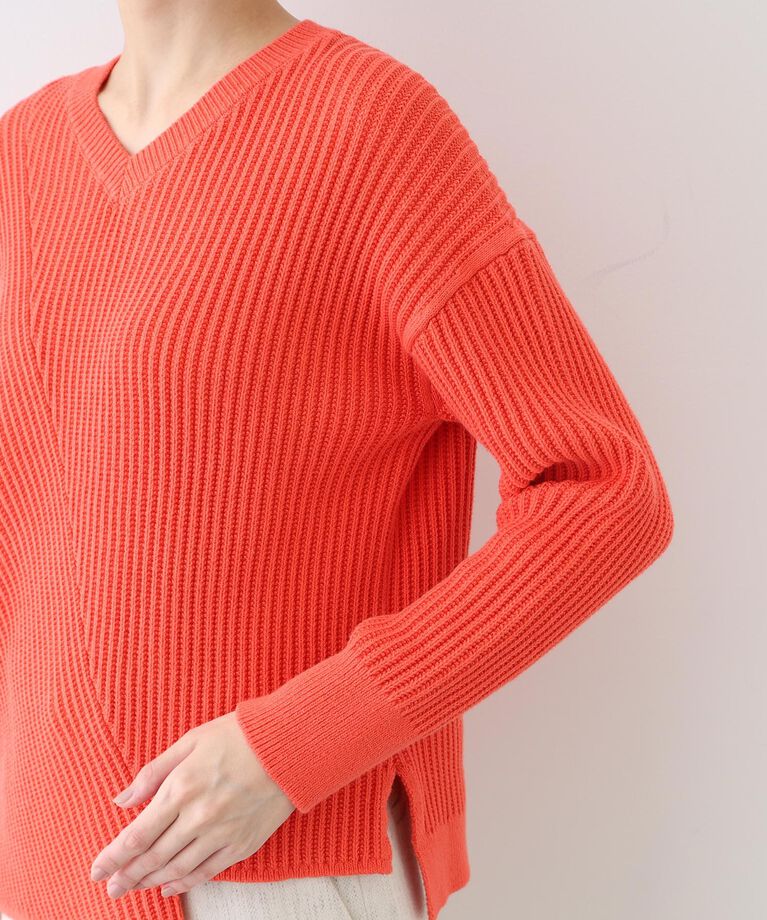 INDIVI「春SALE！【洗える／コットン混】アシメデザインニット」|ニット・セーター|