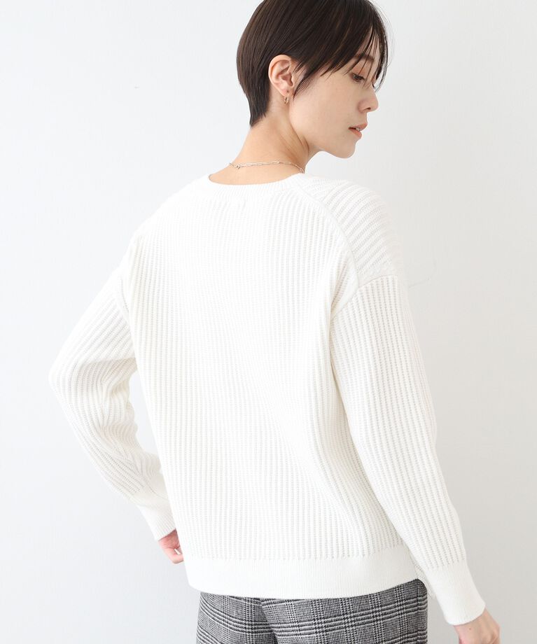 INDIVI「春SALE！【洗える／コットン混】アシメデザインニット」|ニット・セーター|