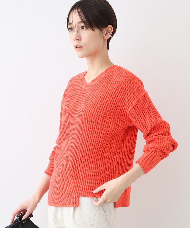 INDIVI「春SALE！【洗える／コットン混】アシメデザインニット」|ニット・セーター|