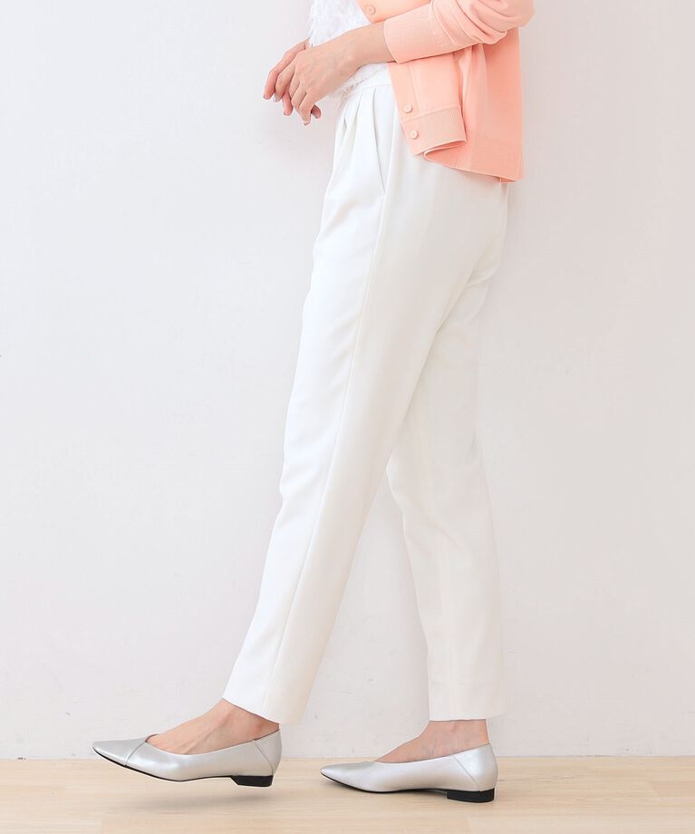 INDIVI「春SALE！【褒められパンツ】ストレッチ タックテーパードパンツ」|その他|