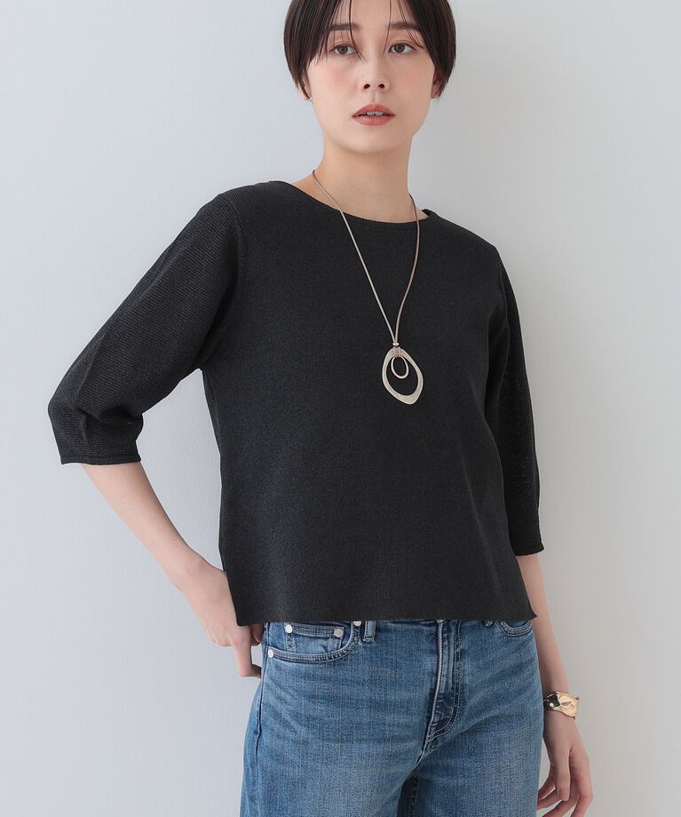 INDIVI「春SALE！【洗える／和紙混素材／SETUP可能】バルーンスリーブニット」|ニット・セーター|