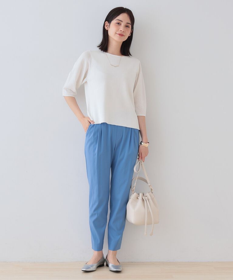 INDIVI「春SALE！【洗える／和紙混素材／SETUP可能】バルーンスリーブニット」|ニット・セーター|