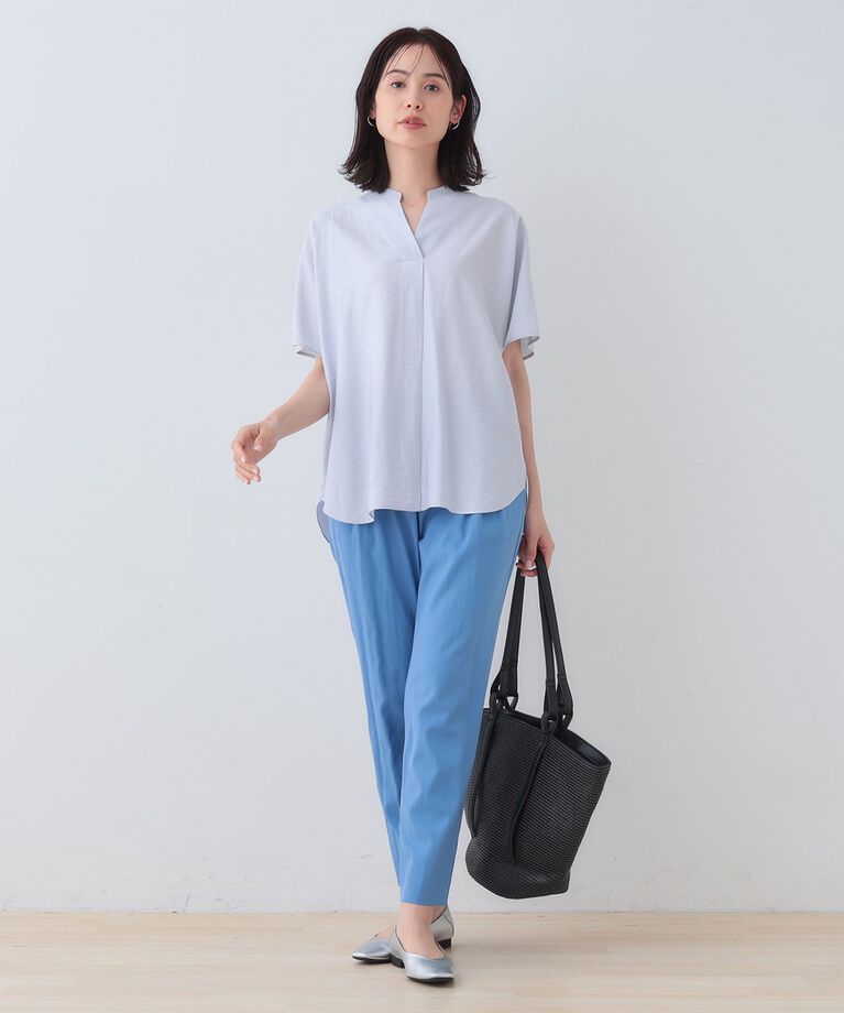 INDIVI「【洗える／UVケア／SETUP可能】スキッパードルマンブラウス」|シャツ・ブラウス|
