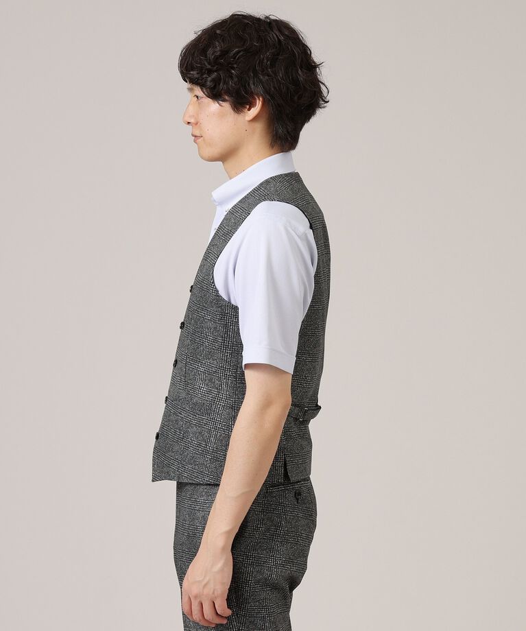 TAKEO KIKUCHI「【抗菌防臭】COOL DOTS（R）グレンチェック ベスト」|ベスト・ジレ|