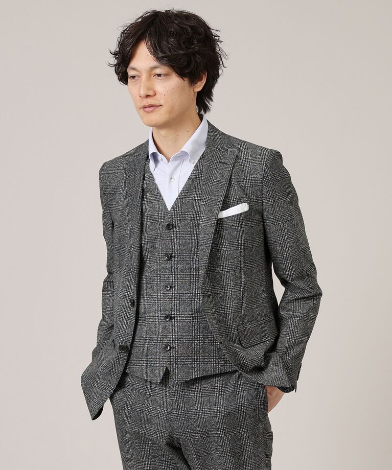 TAKEO KIKUCHI「【抗菌防臭】COOL DOTS（R）グレンチェック ベスト」|ベスト・ジレ|