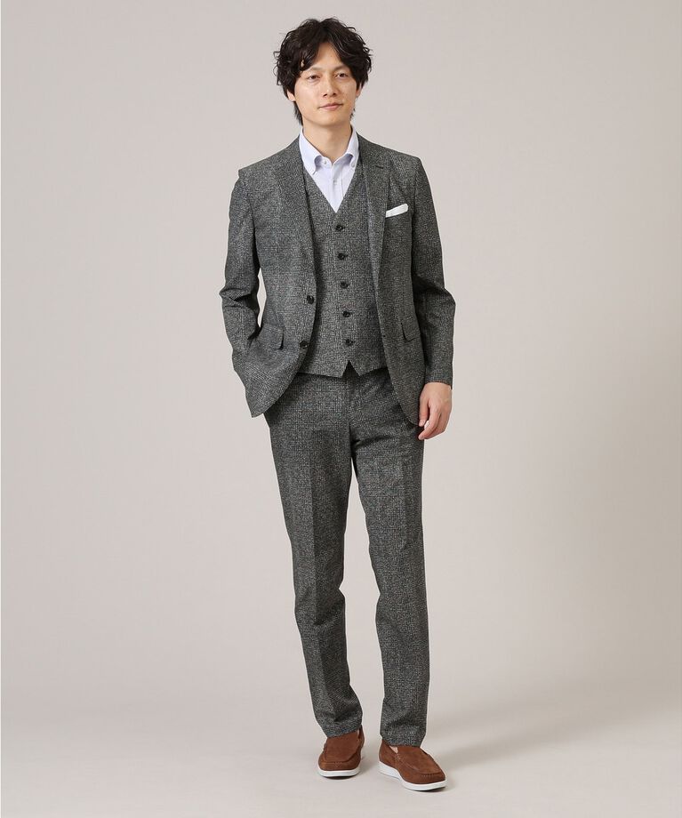 TAKEO KIKUCHI「【抗菌防臭】COOL DOTS（R）グレンチェック ベスト」|ベスト・ジレ|