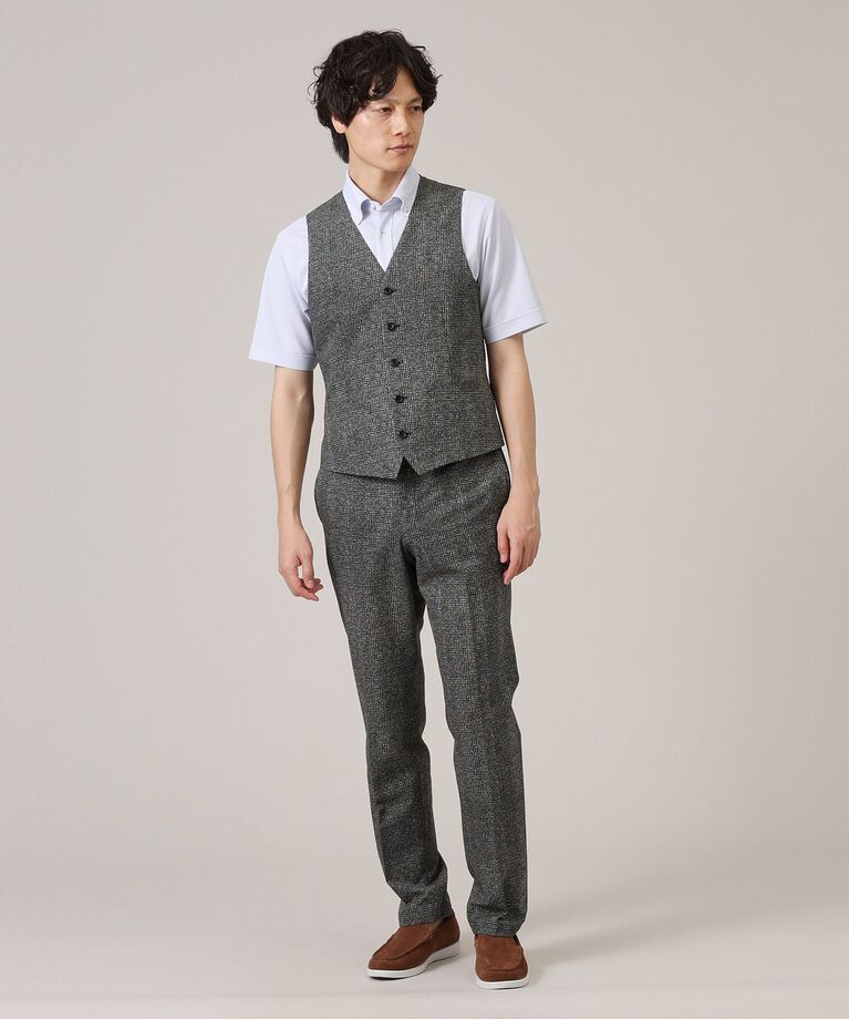 TAKEO KIKUCHI「【抗菌防臭】COOL DOTS（R）グレンチェック ベスト」|ベスト・ジレ|