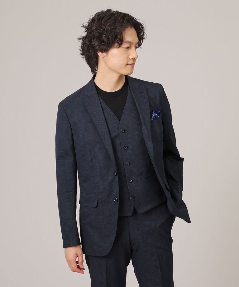 TAKEO KIKUCHI「【抗菌防臭】COOL DOTS（R）グレンチェック ベスト」|ベスト・ジレ|