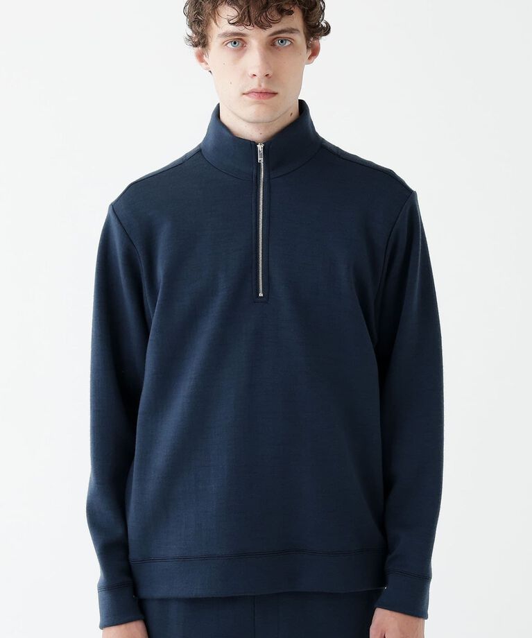 TAKEO KIKUCHI「【THE FLAGSHIP】ウール ダンボール ハーフジップ プルオーバー」|Tシャツ・カットソー|