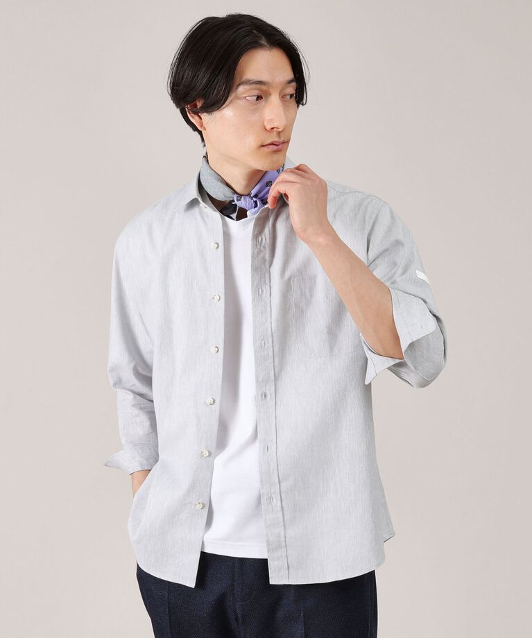 TAKEO KIKUCHI「ハイブリッド リネン 7分袖 シャツ」|シャツ・ブラウス|