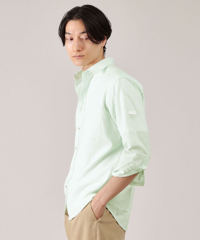 TAKEO KIKUCHI「ハイブリッド リネン 7分袖 シャツ」|シャツ・ブラウス|