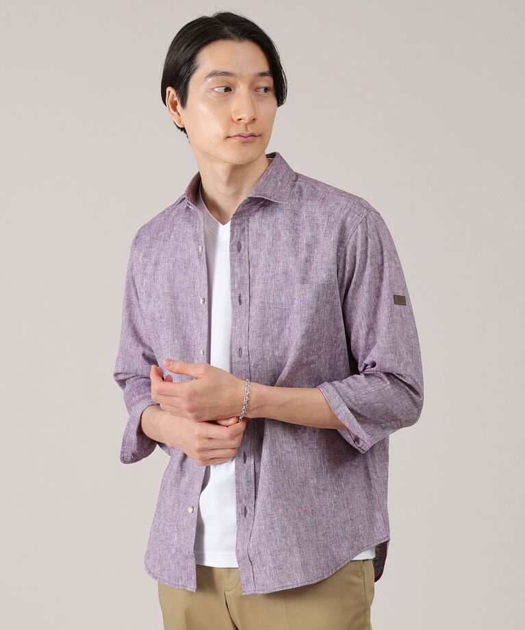 TAKEO KIKUCHI「ハイブリッド リネン 7分袖 シャツ」|シャツ・ブラウス|