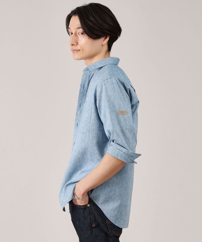 TAKEO KIKUCHI「ハイブリッド リネン 7分袖 シャツ」|シャツ・ブラウス|