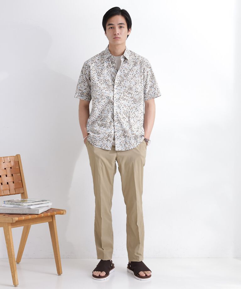 TAKEO KIKUCHI「ストライプ小花プリント 半袖シャツ」|シャツ・ブラウス|