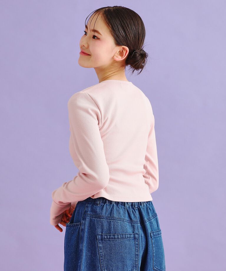 PINK-latte「レースアップテレコプルオーバー」|Tシャツ・カットソー|