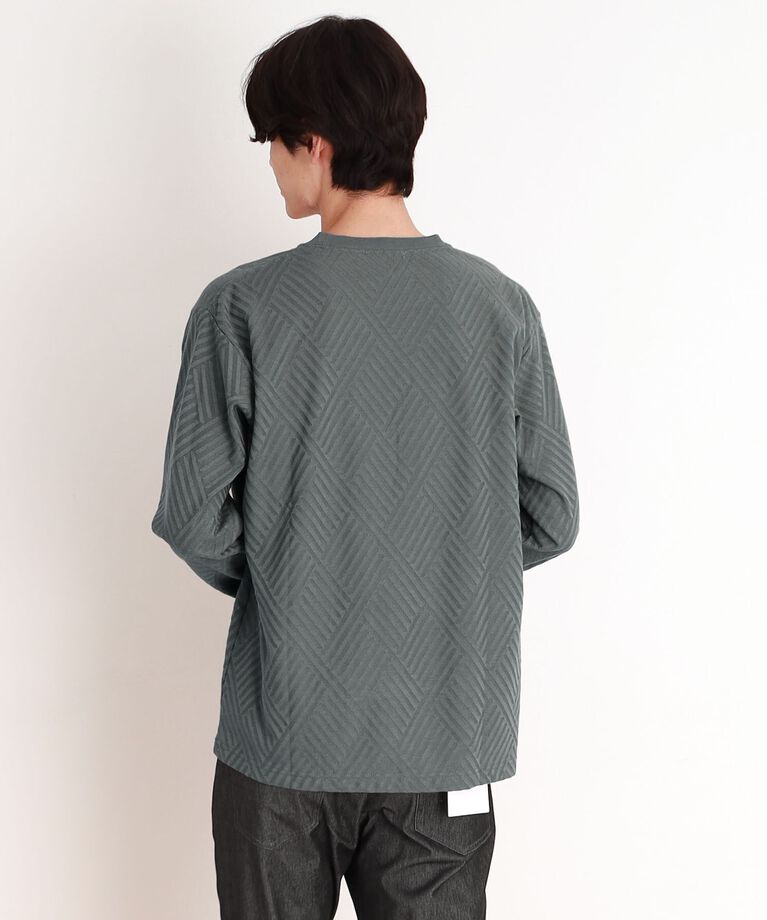 THE SHOP TK「リンクスジャカード長袖Tシャツ ON／OFF兼用」|Tシャツ・カットソー|