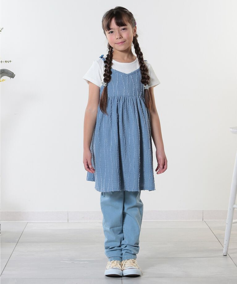 SHOO･LA･RUE「【100-150cm/洗える/男女兼用】ストレッチ デニムスキニーパンツ」|その他|