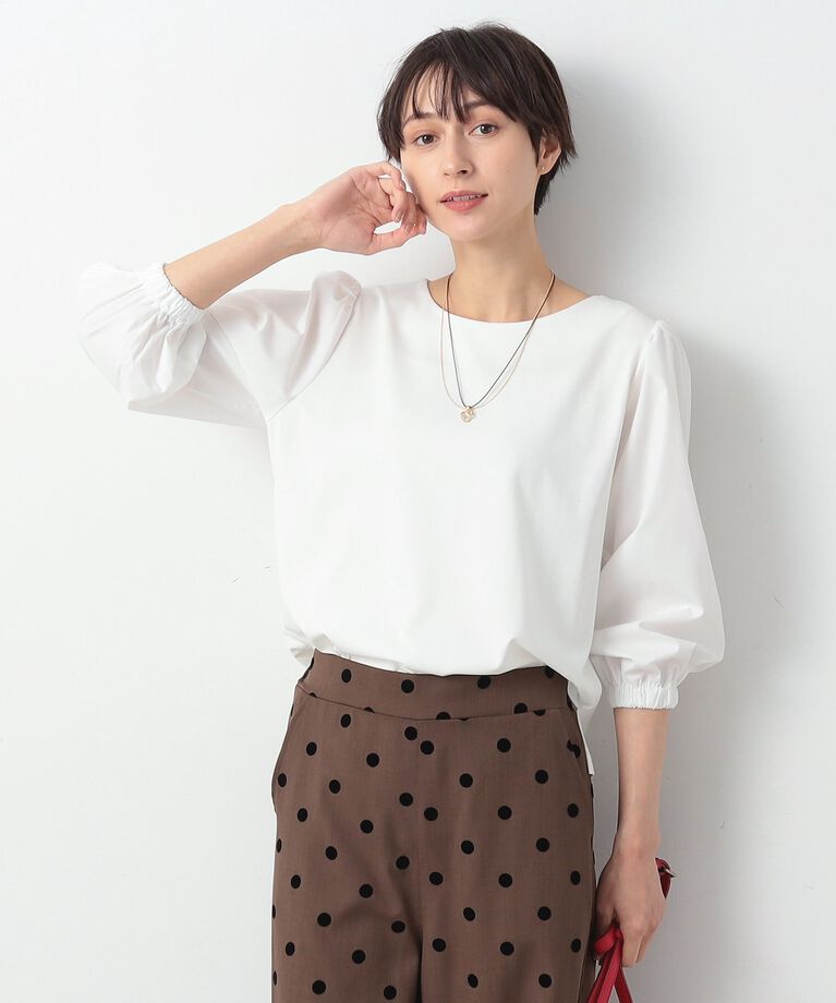 Dessin「【洗える】バルーンスリーブカットソージャージ」|Tシャツ・カットソー|ﾎﾜｲﾄ(002)