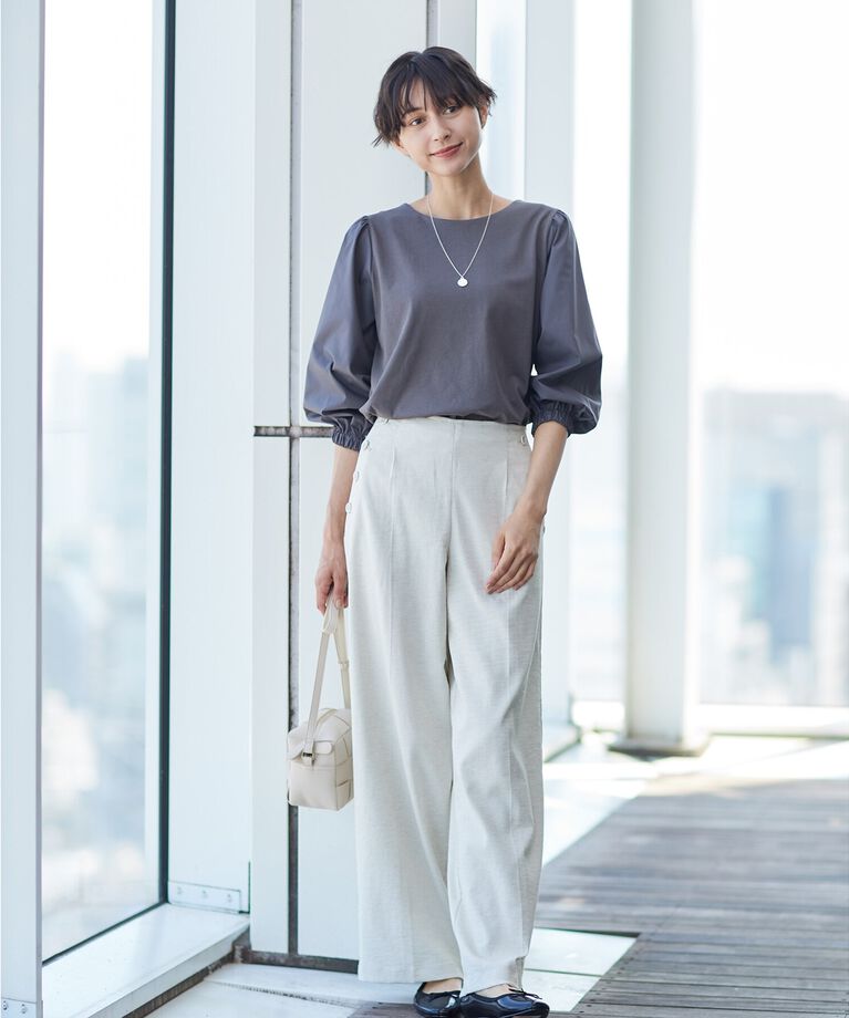 Dessin「【洗える】バルーンスリーブカットソージャージ」|Tシャツ・カットソー|