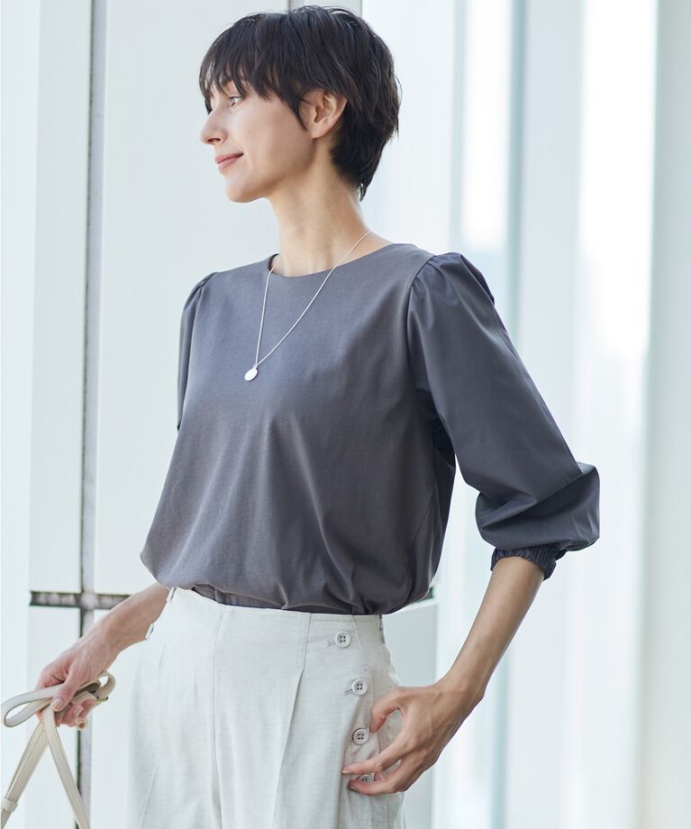 Dessin「【洗える】バルーンスリーブカットソージャージ」|Tシャツ・カットソー|