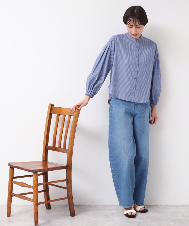 Dessin「【洗える・4サイズ展開】バンドカラーシャツ（XS～L）」|シャツ・ブラウス|