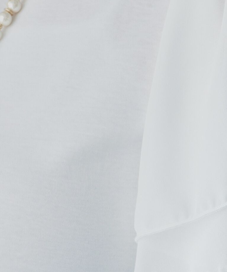 SunaUna「【接触冷感／日本製】シフォンスリーブカットソー」|Tシャツ・カットソー|