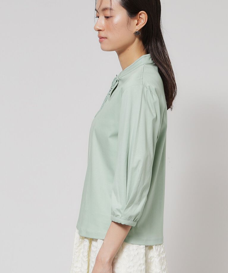 SunaUna「【レース／チャイナカラー】七分袖プルオーバー」|Tシャツ・カットソー|