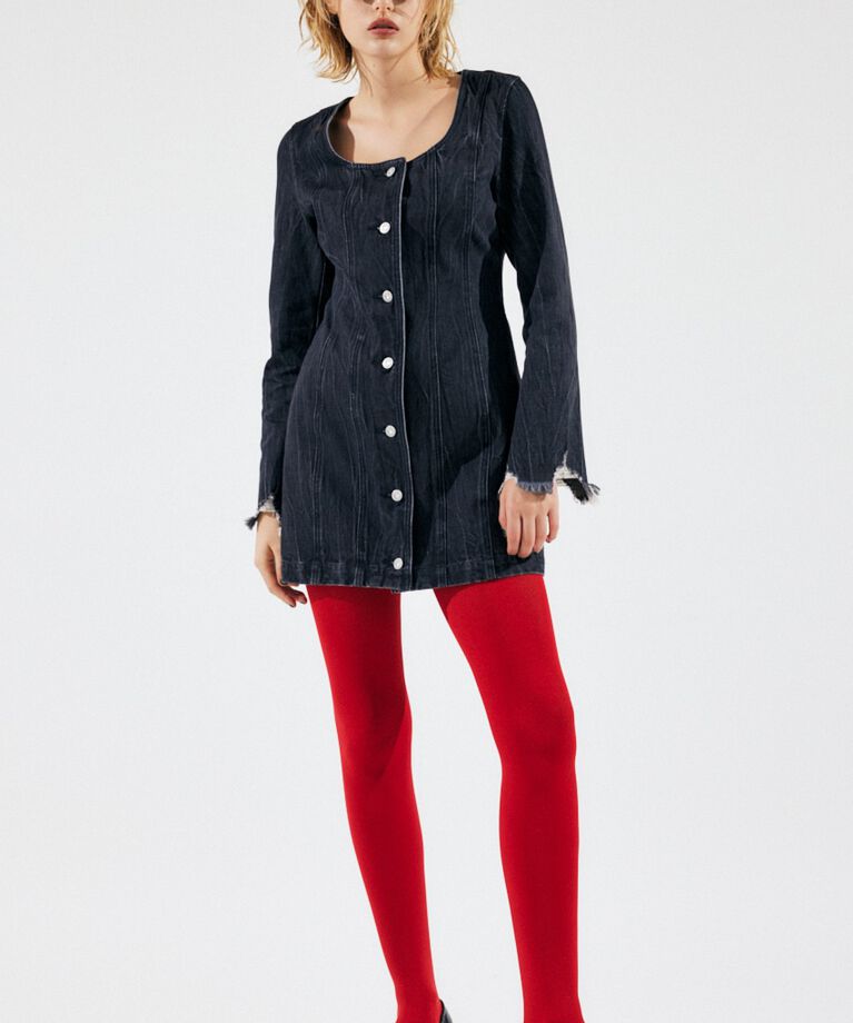 MOUSSY「SCOOP NECK DENIM ミニドレス」|ワンピース|