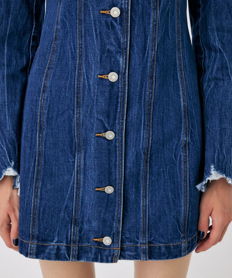 MOUSSY「SCOOP NECK DENIM ミニドレス」|ワンピース|