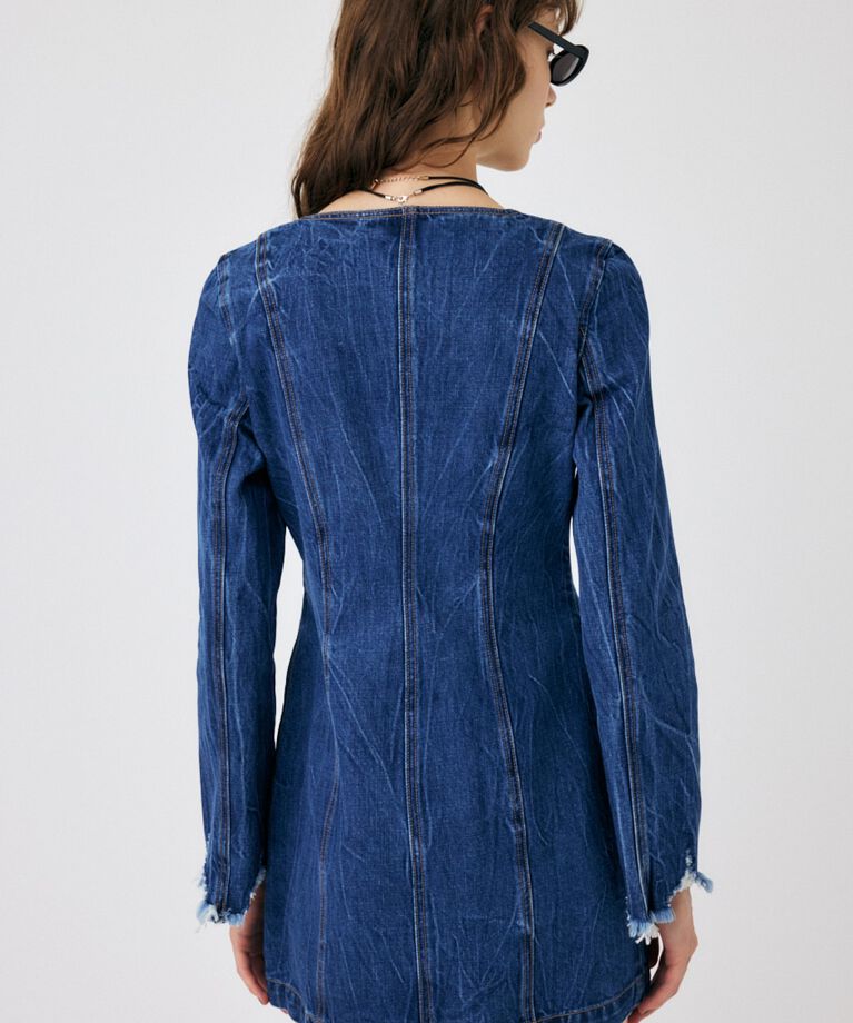 MOUSSY「SCOOP NECK DENIM ミニドレス」|ワンピース|