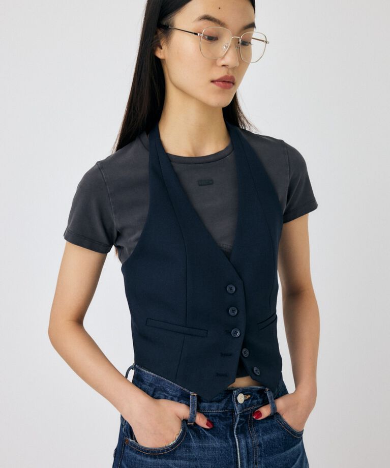 MOUSSY「HALTER NECK SUMMER ベスト」|キャミソール|D/NVY3