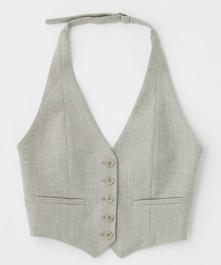 MOUSSY「HALTER NECK SUMMER ベスト」|キャミソール|L/GRY1