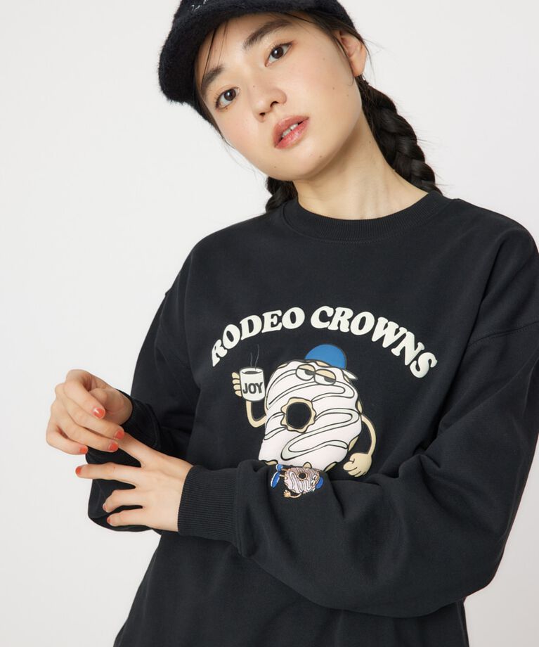 RODEO CROWNS「JOY DONUTS スウェット」|パーカー|BLK