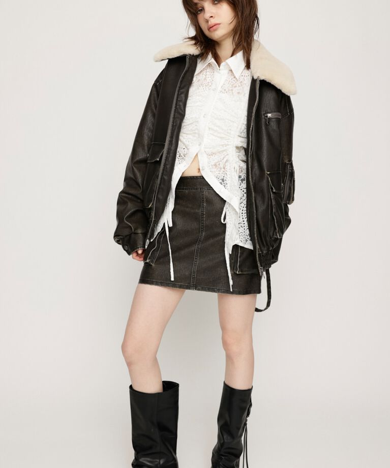SLY「3D PK F／LEATHER MINI スカート」|スカート|