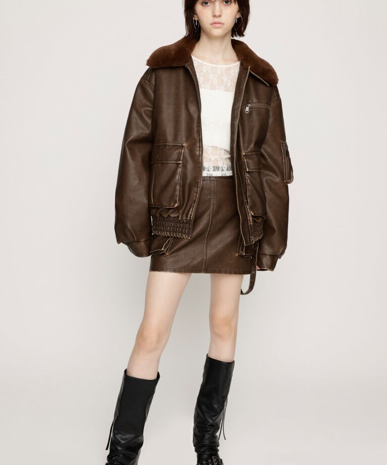 SLY「3D PK F／LEATHER MINI スカート」|スカート|