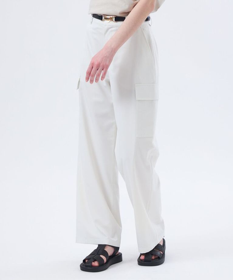 MACKINTOSH PHILOSOPHY「ストレッチツイルワイドパンツ」|カーゴ|オフホワイト
