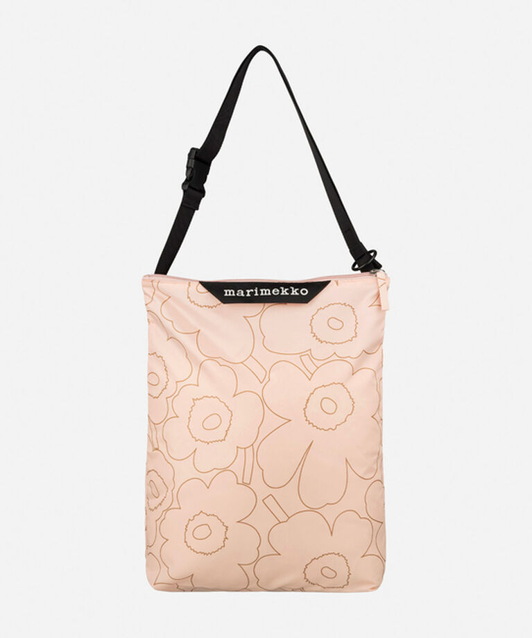 Marimekko「【日本限定】Neat Crossbody Piirto Unikko M ショルダーバッグ」|ショルダー・メッセンジャー|ﾗｲﾄﾋﾟﾝｸ×ﾍﾞｰｼﾞｭ