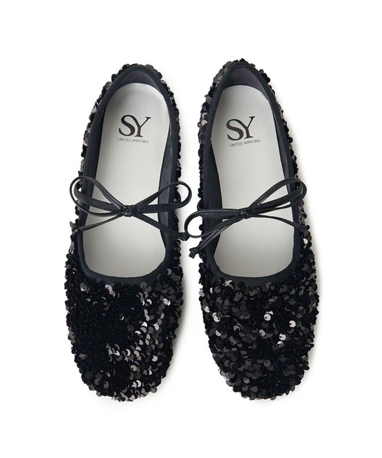ODETTE E ODILE「＜SY＞スパンコールバレエ フラット10●↑」|バレエシューズ|BLACK