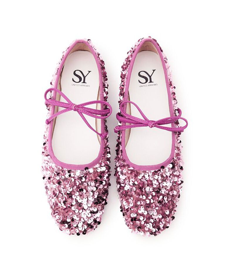 ODETTE E ODILE「＜SY＞スパンコールバレエ フラット10●↑」|バレエシューズ|LT.PINK