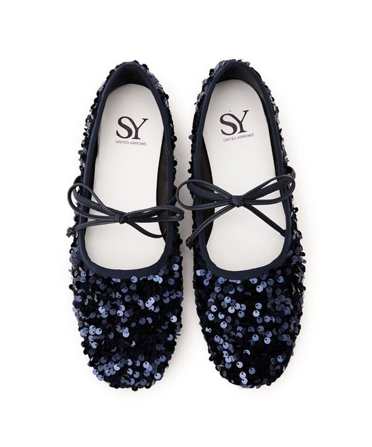 ODETTE E ODILE「＜SY＞スパンコールバレエ フラット10●↑」|バレエシューズ|NAVY