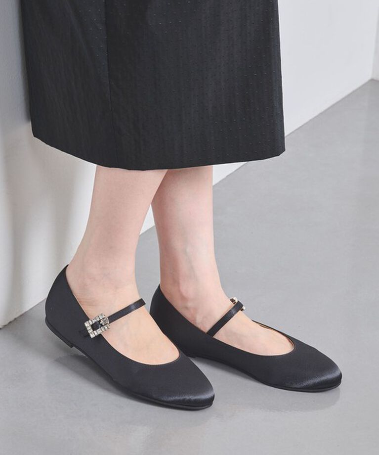 UNITED ARROWS「サテンビジュー メリージェーン」|その他|BLACK