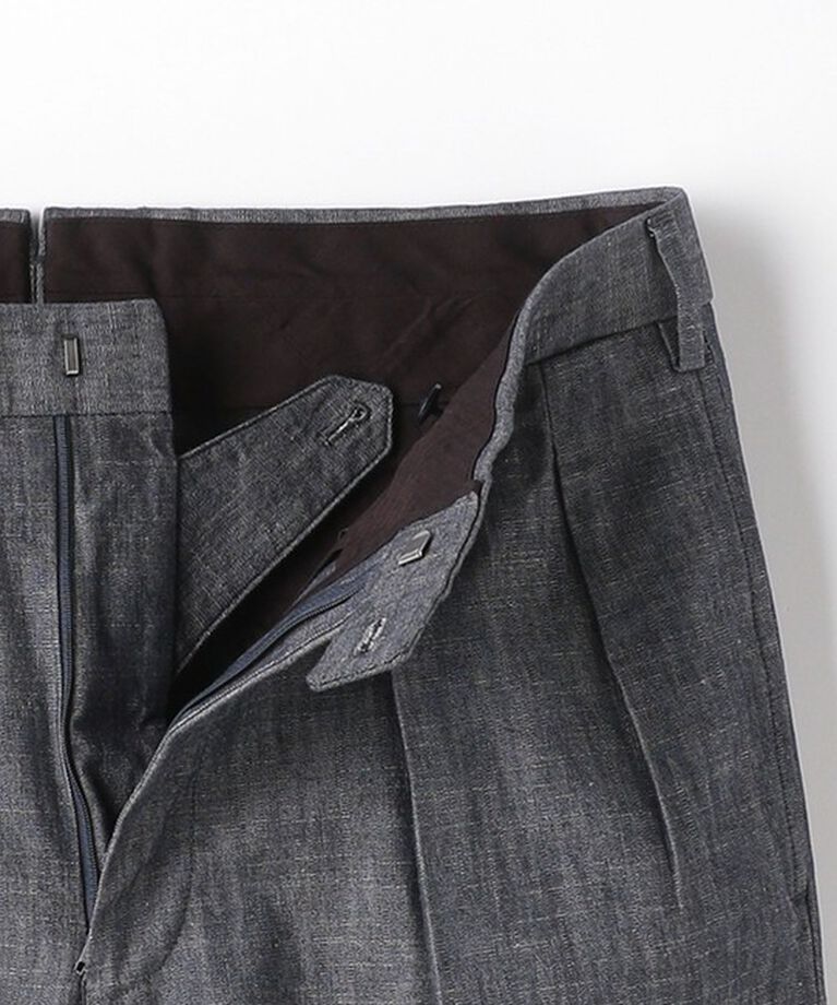 UNITED ARROWS「シャンブレー ストレート ２インプリーツ スラックス」|スラックス|
