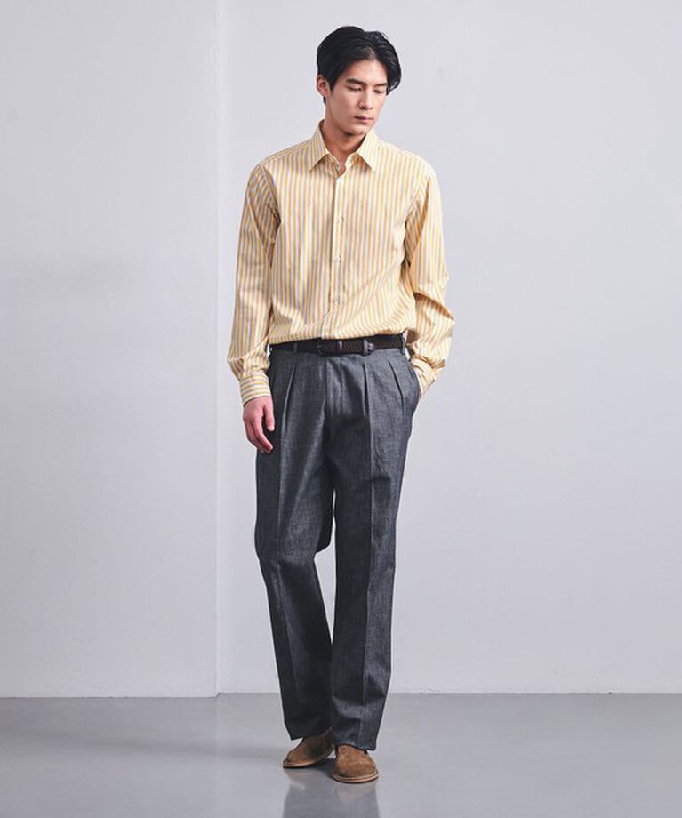 UNITED ARROWS「シャンブレー ストレート ２インプリーツ スラックス」|スラックス|
