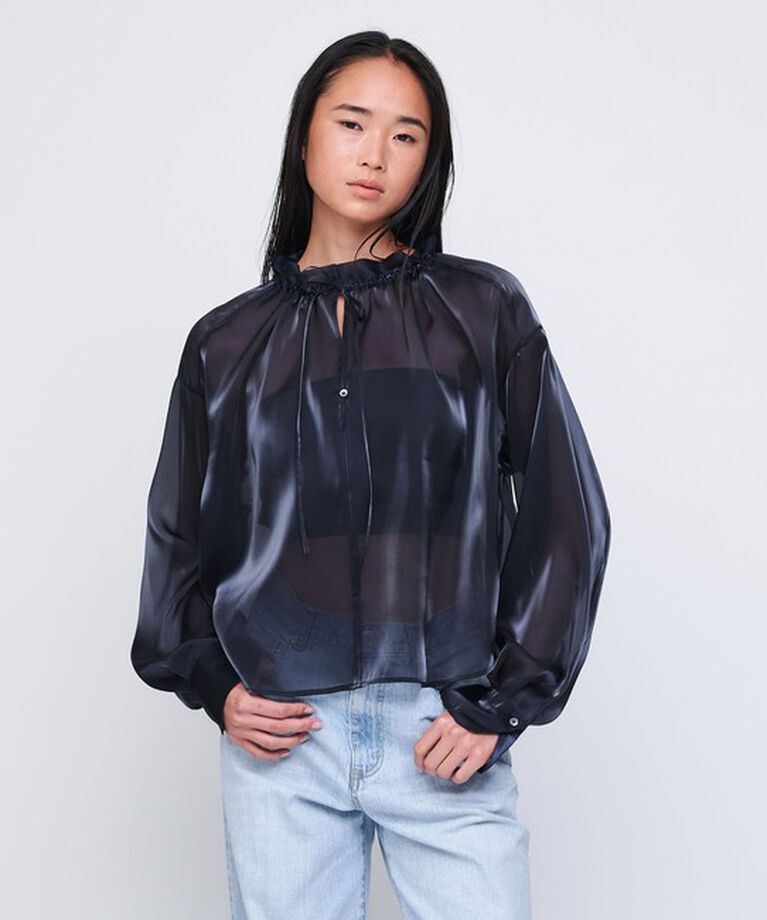 AEWEN MATOPH「＜AEWEN MATOPH＞オーガンジー ブラウス」|シャツ・ブラウス|NAVY