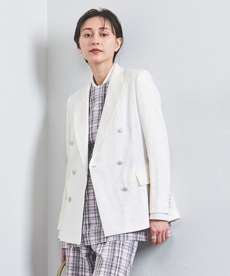 UNITED ARROWS「リネン ブレザー ジャケット」|テーラードジャケット|OFF WHITE