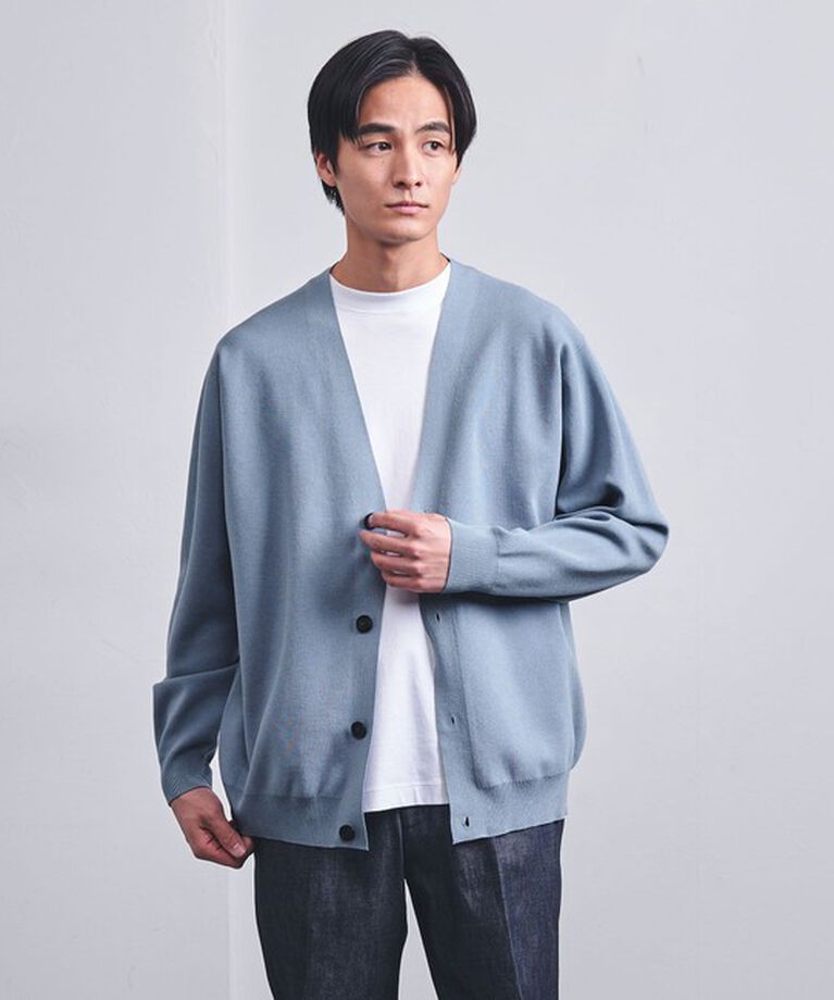 UNITED ARROWS「4シーズンズ ミラノリブ カーディガン ーウォッシャブルー」|カーディガン|
