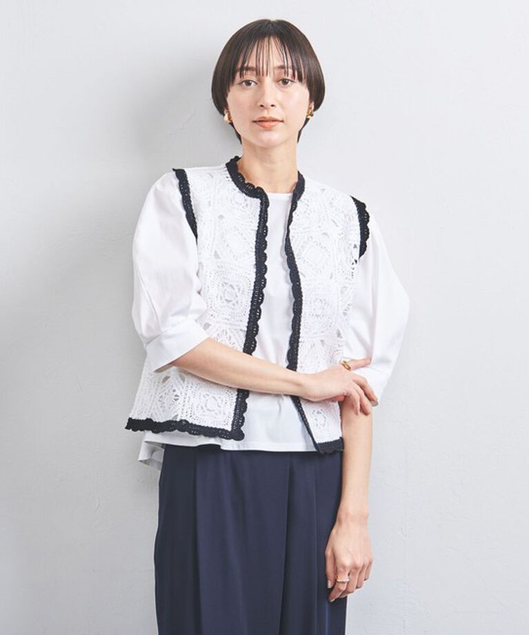 UNITED ARROWS「クロッシー エンブロイダリー ニットベスト」|ベスト・ジレ|