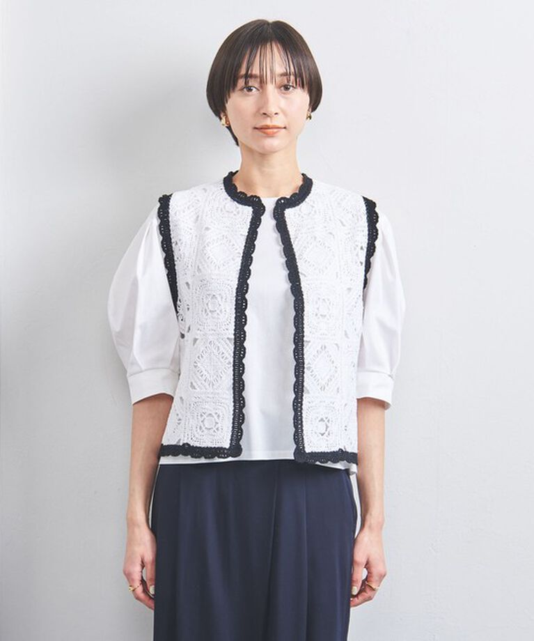 UNITED ARROWS「クロッシー エンブロイダリー ニットベスト」|ベスト・ジレ|