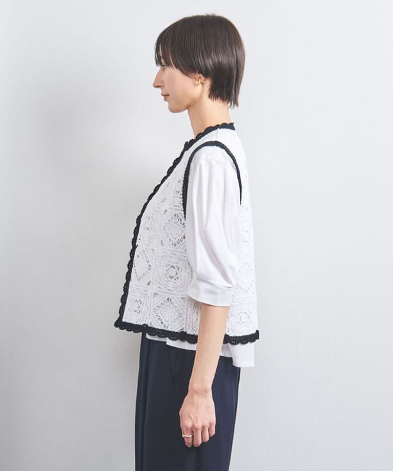 UNITED ARROWS「クロッシー エンブロイダリー ニットベスト」|ベスト・ジレ|